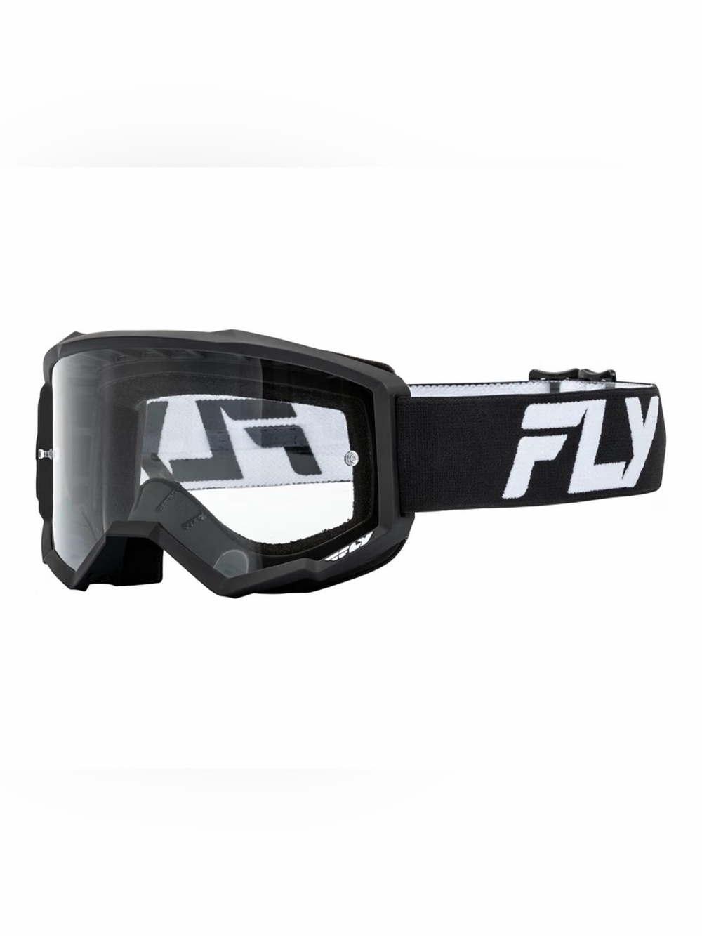 Fly Racing Focus Goggle Black/White-Youth | MX Clear Vision & Impact Protect